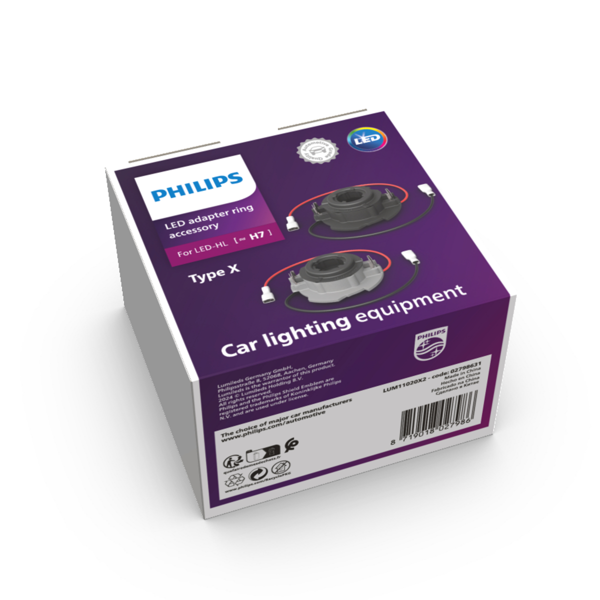 PHILIPS Adapter-Ring H7-LED Typ X 2x
