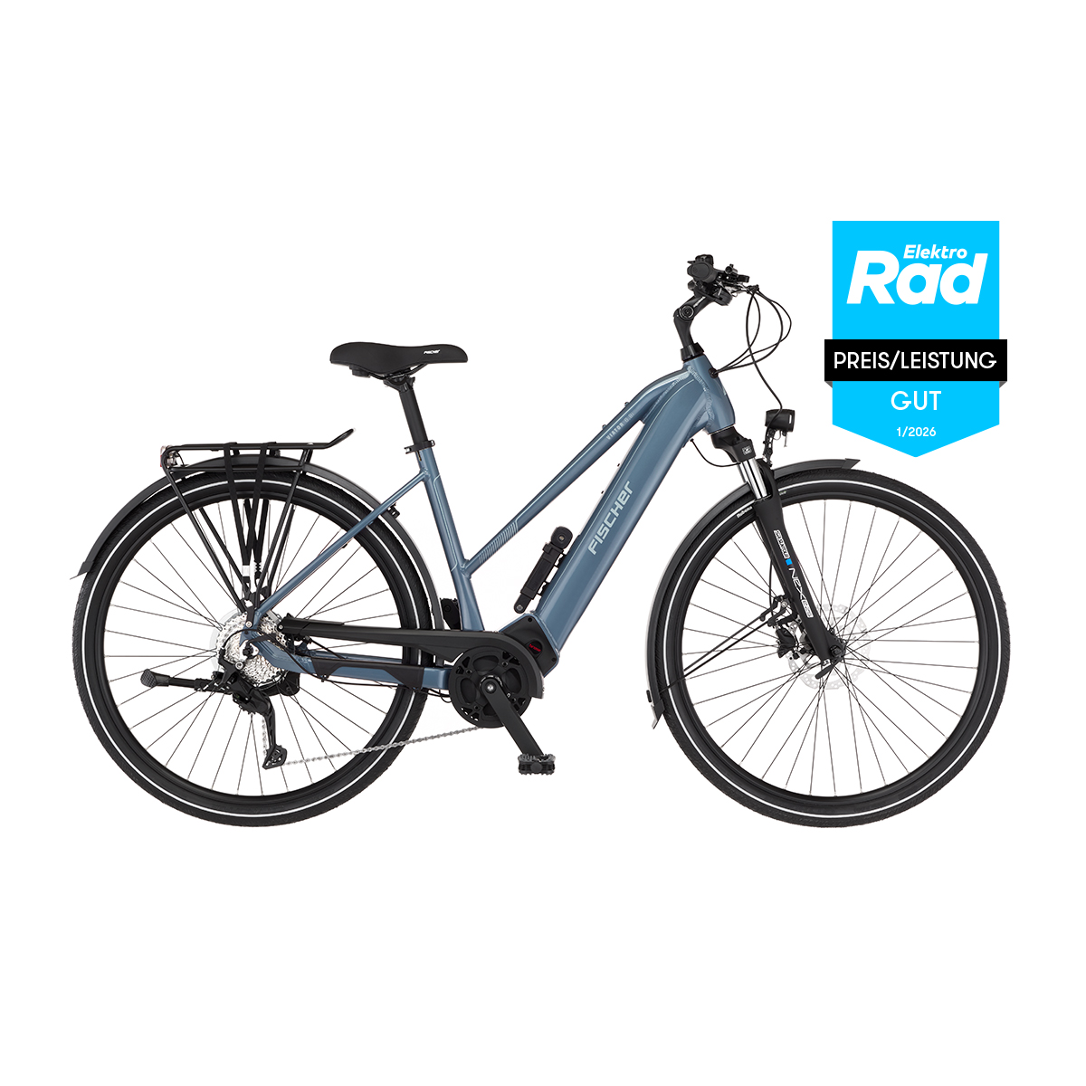 FISCHER Trekking E-Bike VIATOR 6.8i ULTIMATE - blau glänzend, 28 Zoll, RH 45 cm, 711 Wh