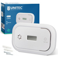 UNITEC® Kohlenmonoxidmelder mit Display weiss