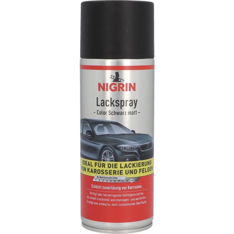 NIGRIN Lack-Spray Color schwarz matt 6x 400ml