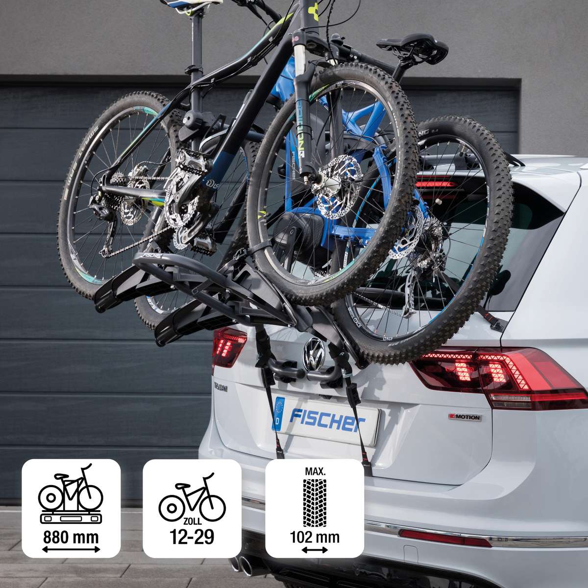 FISCHER Heck-Fahrradtrger fr 2 Fahrrder - vormontiert und faltbar |  FISCHER Hecktrger | Hecktrger | Aufbewahrung & Transport | Fahrradzubehr  | FISCHER-BIKE.COM