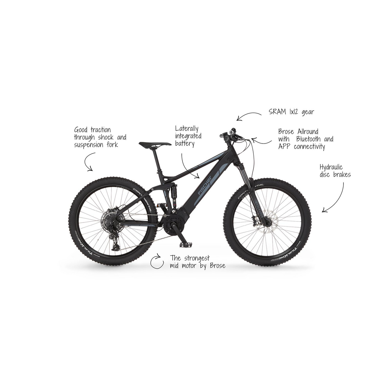 FISCHER E-Mountainbike MONTIS 6.0i Fully, E-Bike MTB, schwarz matt, 27,5  Zoll, RH 44 cm , 504 Wh