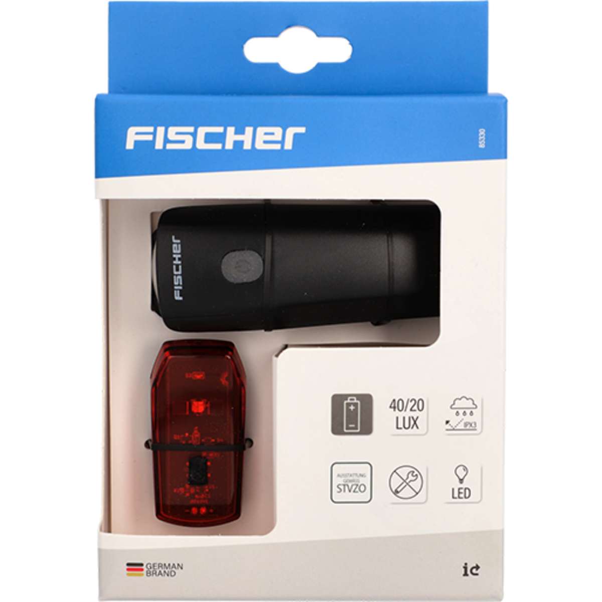 Fischer Kit Luci Bici 30/15 Lux – Fanale Anteriore E Posteriore IP44