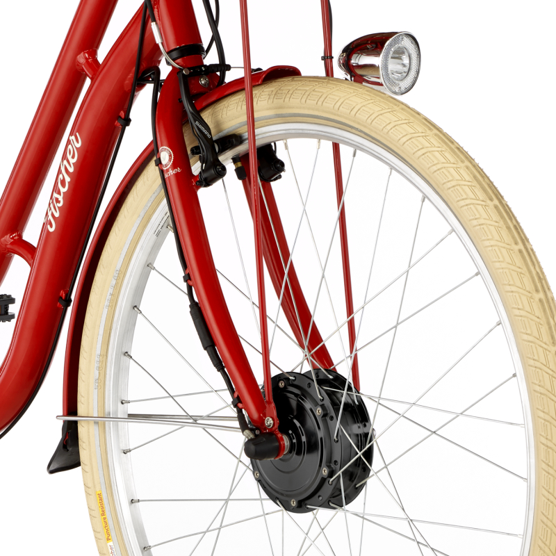 FISCHER City E-Bike Cita Retro 2.0 - rot, RH 48 cm, 28 Zoll, 418 Wh  Rücktritt