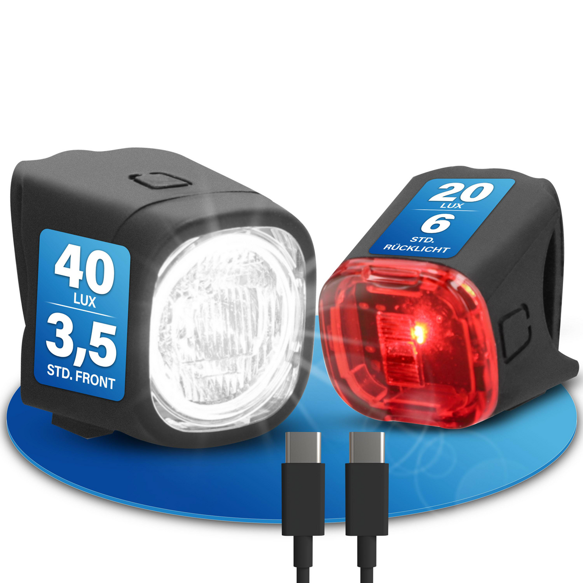 FISCHER Akku Beleuchtungsset SQUARE 40/20 Lux