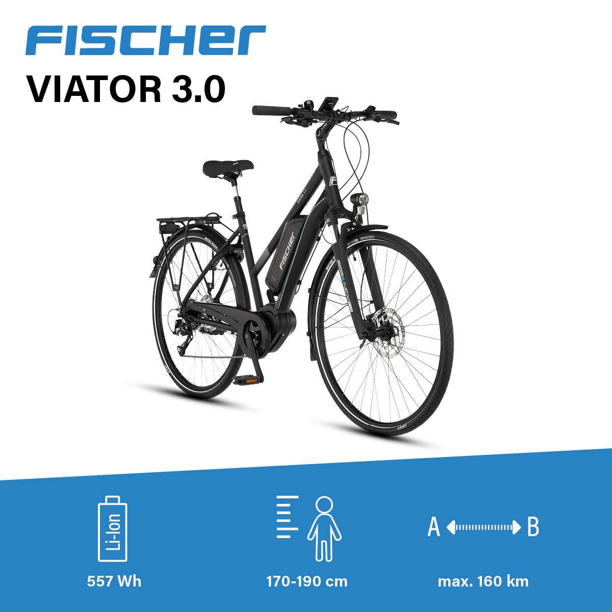 E-bike online Trekking 28 Zoll schwarz