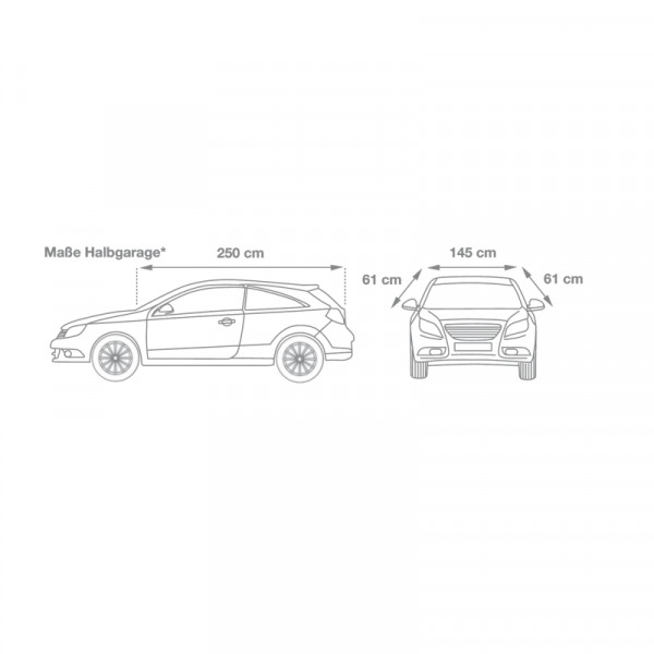Halbgarage Gr. S blau Auto Schutzhülle Autoabdeckung