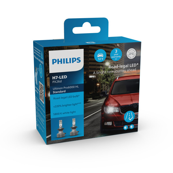 PHILIPS H7 LED Ultinon Pro6000 Standard 2x