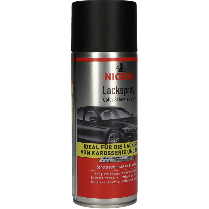 NIGRIN Lack-Spray Color schwarz matt 6x 400ml