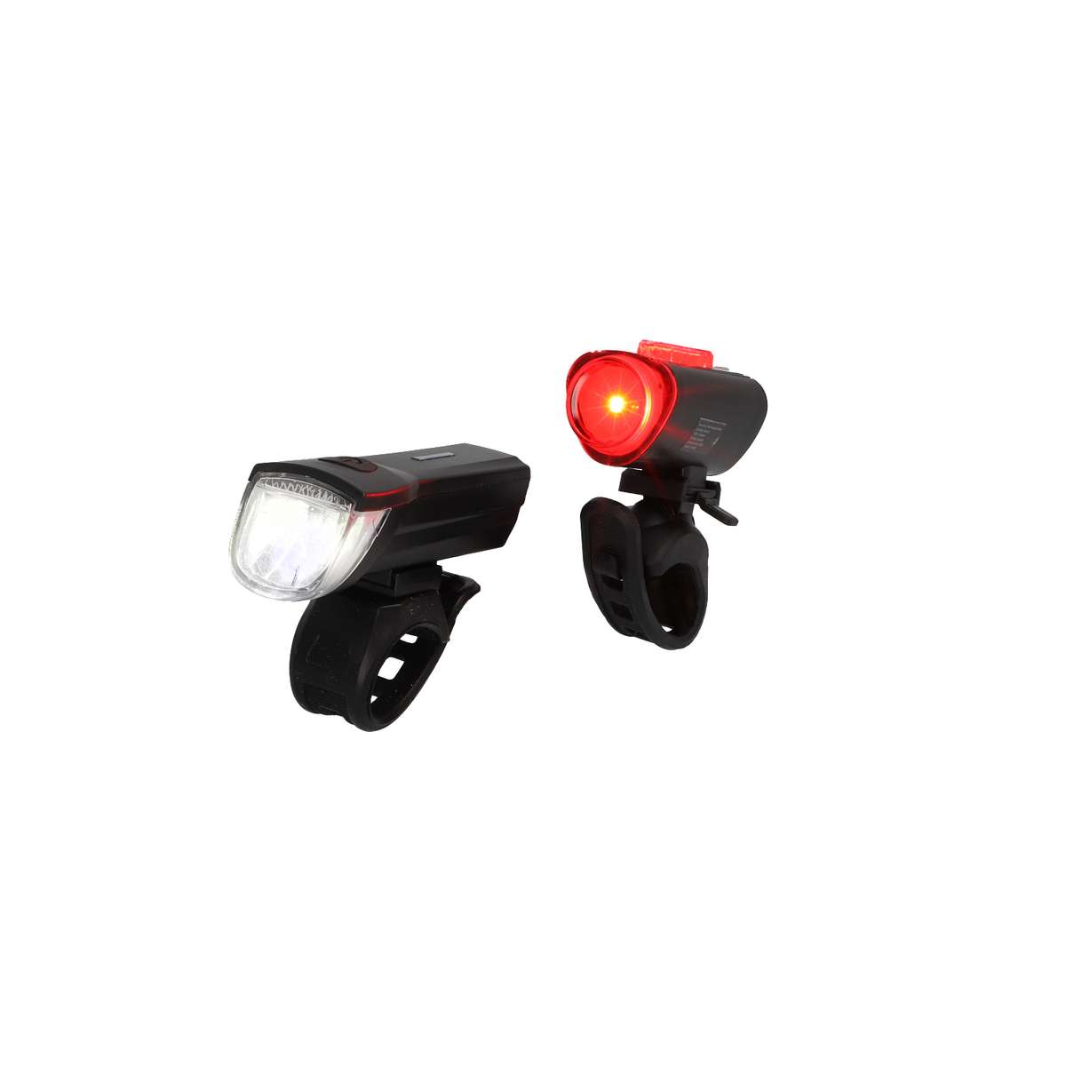 Fischer Fietsverlichtingsset 30/15 lux, acculampenset, voor- en achterlicht, met accu en USB-laadfunctie, 2 lichtfuncties, spatwaterbescherming conform IP44, StVZO-goedgekeurd