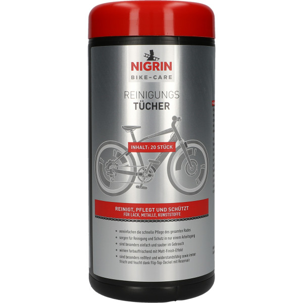 NIGRIN BIKE-CARE E-Bike- und Fahrrad-Reinigungstücher - 20 Stück
