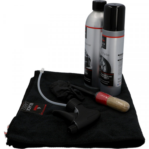 NIGRIN BL Reifenpflege Set aus Silikon-Entferner Farbe Pinsel Handschuhe Tuch