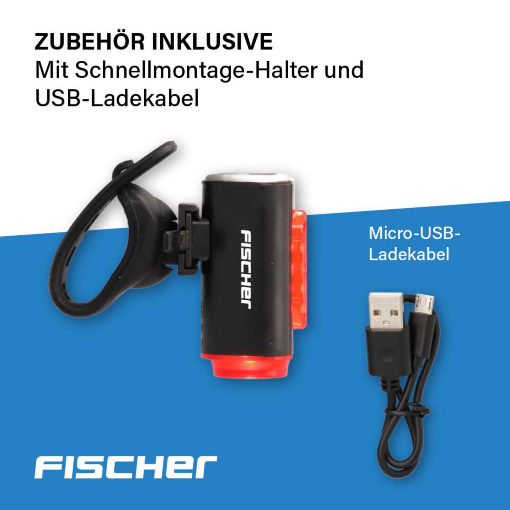 Fischer Akku-Rücklicht Twin mit 360° Bodenbeleuchtung – Maximale ...