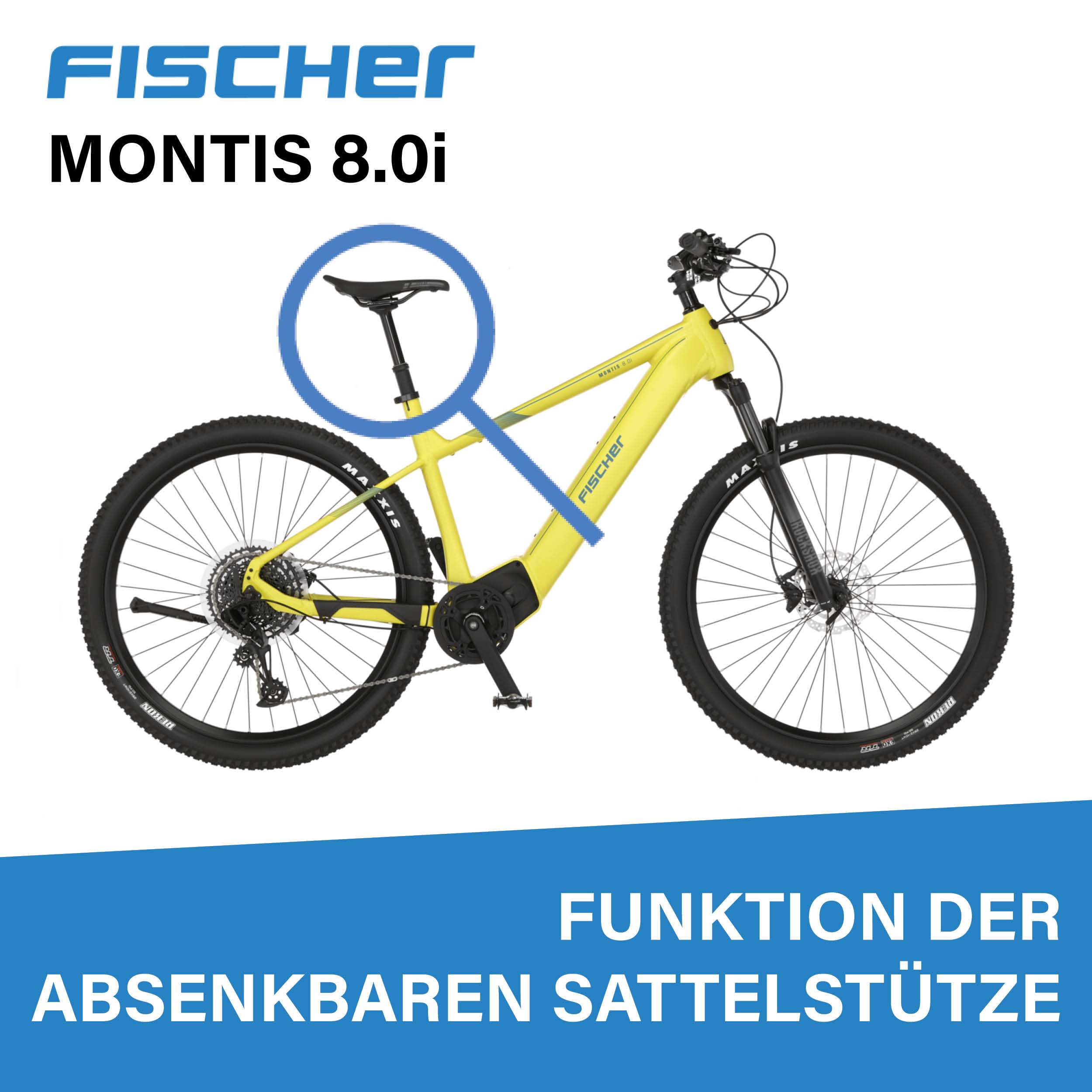 FISCHER MONTIS 8.0i MTB E-Bike - gelb, 29 Zoll, RH 46 cm, 711 Wh