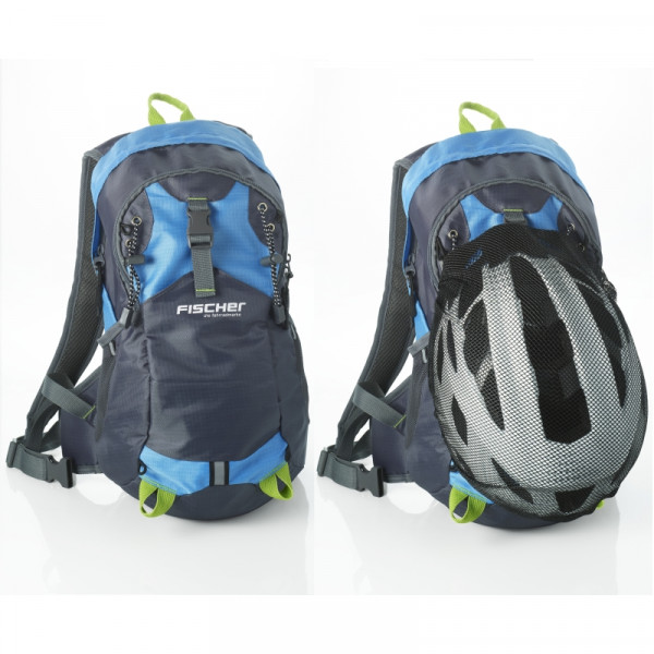 FISCHER Fahrrad- Rucksack mit Helmnetz blau