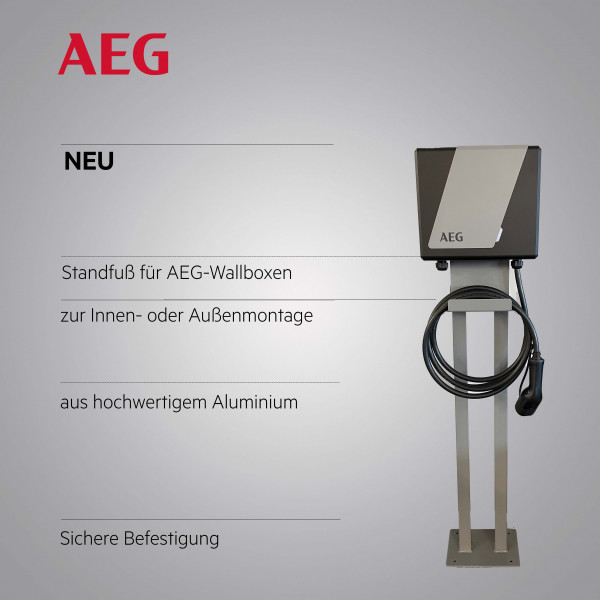 Wallbox Standfuß AEG Aluminium Auto Ladestation Standsäule Bodenmontage