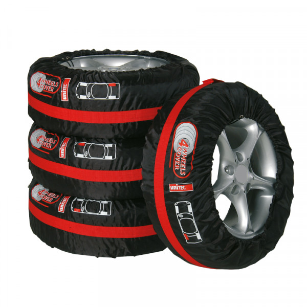 cartrend Reifenaufbewahrungstaschen Set 4-teilig schwarz-rot