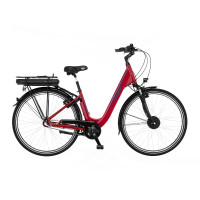 FISCHER City E-Bike CITA 1.0 - rot glänzend, 28 Zoll, RH 44 cm, 317 Wh, Generalüberholt