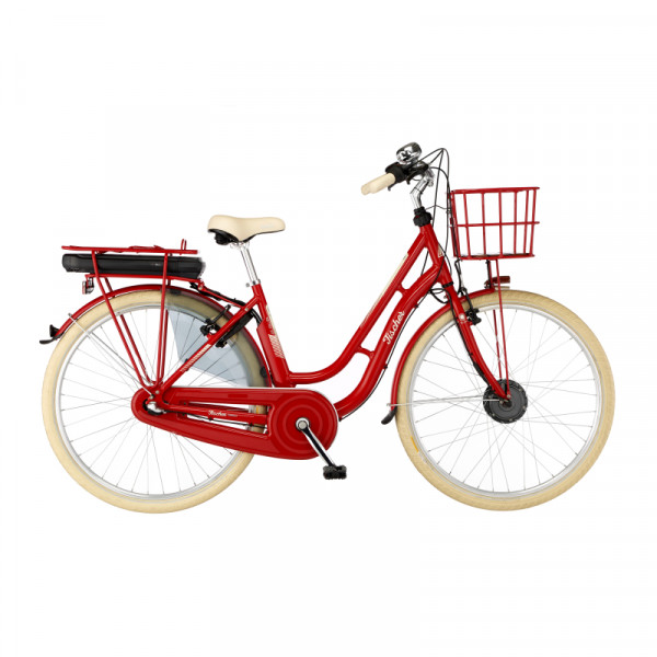 FISCHER City E-Bike Cita Retro 2.0 - rot, RH 48 cm, 28 Zoll, 418 Wh Rücktritt
