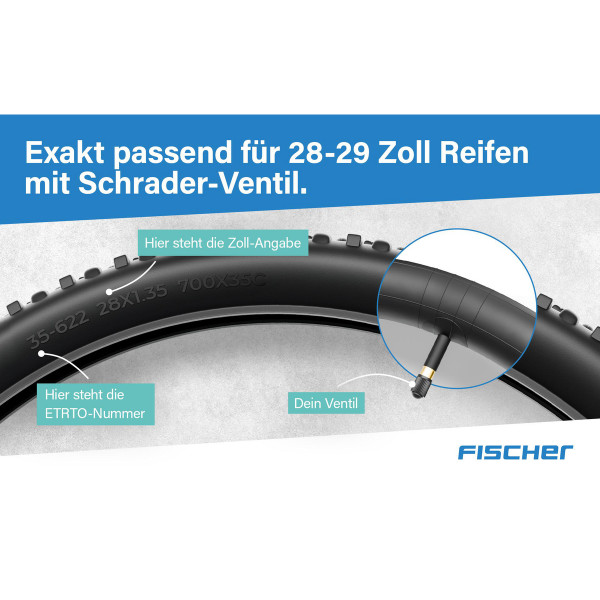 FISCHER Fahrradschlauch 28/29 breit AV