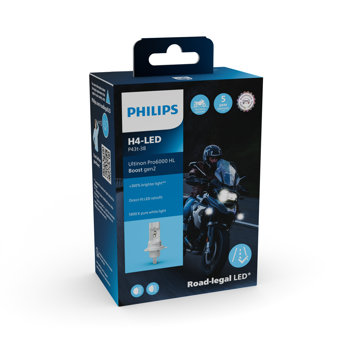 PHILIPS H4 LED Ultinon Pro6000 Boost Moto