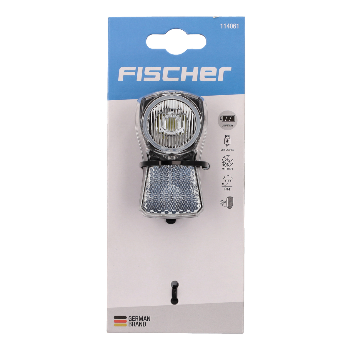 FISCHER Akku-USB-LED Beleuchtungsset - 80 Lux inkl. Bremslicht Stableuchte