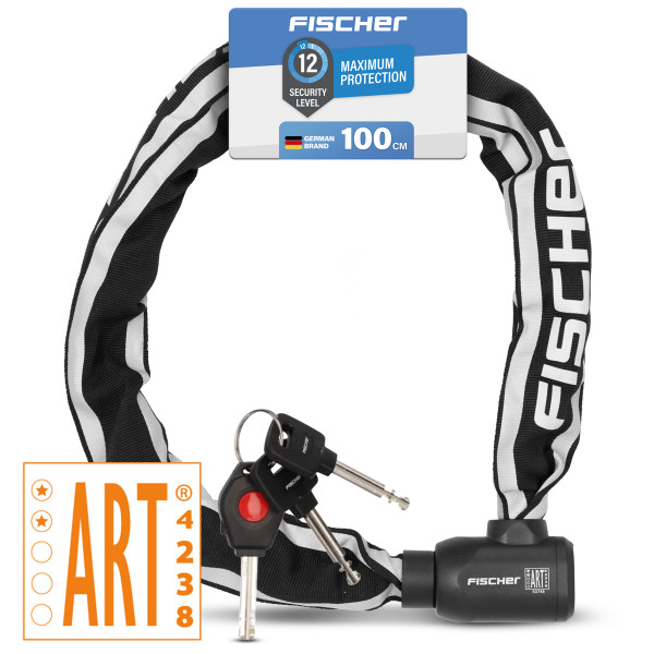 FISCHER Kettenschloss Protec Plus - Fahrrad CK 100 cm ART zertifiziert