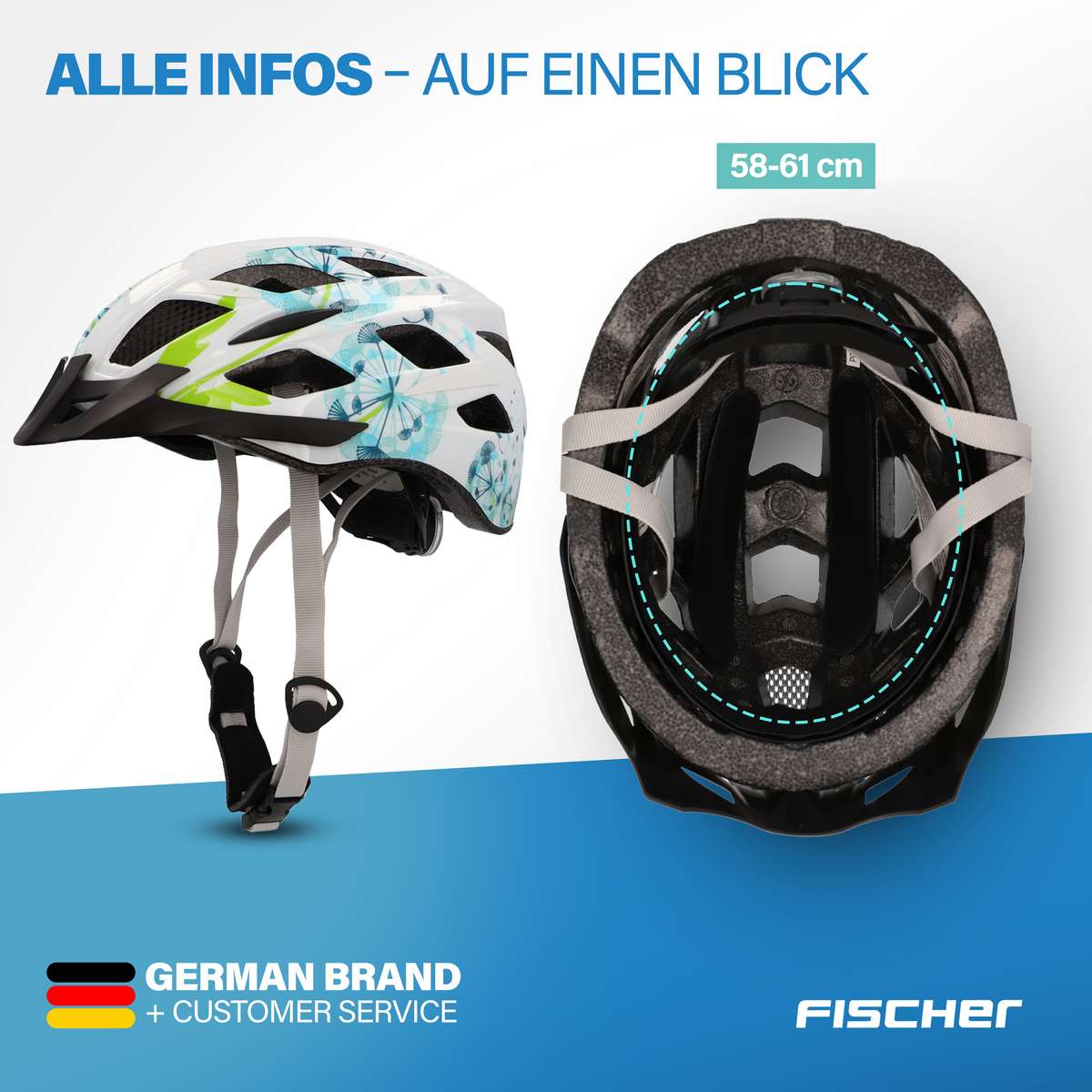 Fischer Fahrradhelm Urban Flower S/M – Stilvoller Schutz für Damen